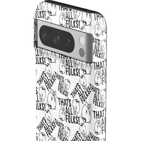 Looney Tunes Porky Pig Black and White Google Pixel 8 Pro Impact Case